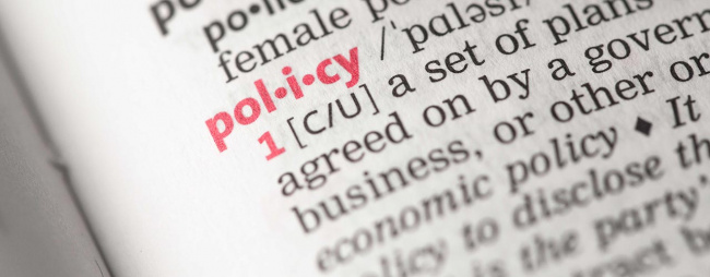 An open dictionary with a focus on the word policy.